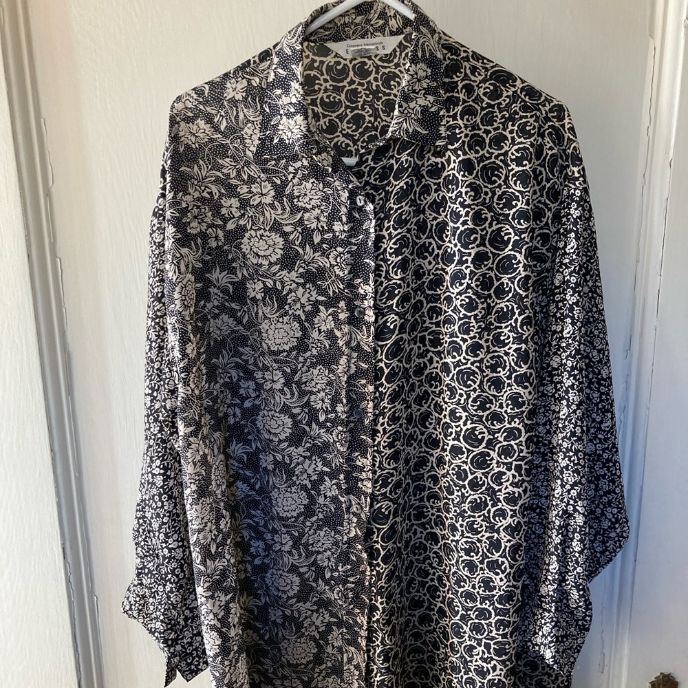 Express Black & White Blouse.